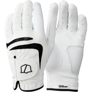 imageWILSON Mens Grip Plus Golf Gloves  WhiteBlackMediumLarge