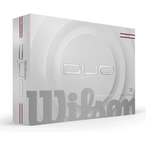 imageWilson 2025 Duo Soft Golf Balls  12 BallsWhiteRed Stripe