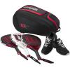 imageWILSON Bela Super Tour Padel Bag  BlackRed Holds up to 4 Paddles