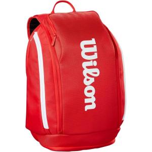 imageWILSON 2025 Super Tour Red Tennis Racket Bags  RedWhiteHolds up to 2 Rackets