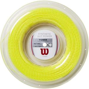 imageWILSON Synthetic Gut Power Tennis String  Set and 200m Reel 16 and 17 GaugeYellow