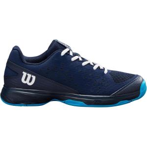 imageWILSON UnisexChild Rush Pro Lite Junior Tennis ShoesNavy BlazerWhiteAtomic Blue