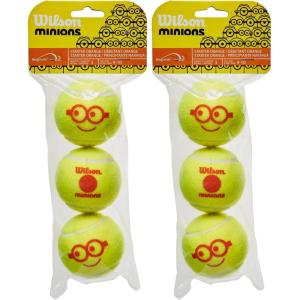 imageWilson Minions Youth Tennis Balls  Stage 1 2 and 3standard Pack of 2