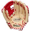 imageWILSON 2023 A500 Youth Baseball GloveBlondeRedWhite