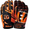 imageWILSON NFL Stretch Fit Football Gloves  Youth and Adult SizesCincinnati Bengals