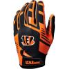 imageWILSON NFL Stretch Fit Football Gloves  Youth and Adult SizesCincinnati Bengals
