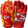 imageWILSON NFL Stretch Fit Football Gloves  Youth and Adult SizesKansas City Chiefs