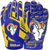 imageWILSON NFL Stretch Fit Football Gloves  Youth and Adult SizesLos Angeles Rams