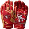 imageWILSON NFL Stretch Fit Football Gloves  Youth and Adult SizesSan Francisco 49ers