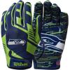 imageWILSON NFL Stretch Fit Football Gloves  Youth and Adult SizesSeattle Seahawks