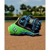 imageWilson Fall 2025 A2000 Baseball GlovesBlackNeon Green Sky Blue