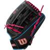 imageWilson Summer 2025 A2000 Baseball GlovesBlackSky BlueFlamingo