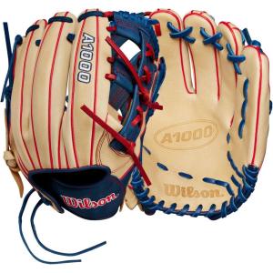 imageWILSON 2024 A1000 Infield Baseball Gloves  11quot 115quot 1175quot and 12quotBlondeNavyRed