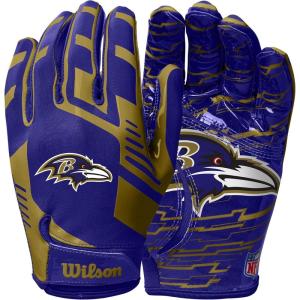 imageWILSON NFL Stretch Fit Football Gloves  Youth and Adult SizesBaltimore Ravens
