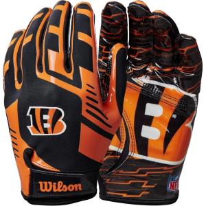 imageWILSON NFL Stretch Fit Football Gloves  Youth and Adult SizesCincinnati Bengals