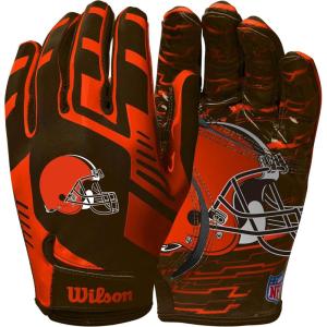 imageWILSON NFL Stretch Fit Football Gloves  Youth and Adult SizesCleveland Browns