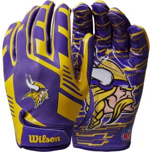 imageWILSON NFL Stretch Fit Football Gloves  Youth and Adult SizesMinnesota Vikings