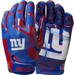 imageWILSON NFL Stretch Fit Football Gloves  Youth and Adult SizesNew York Giants