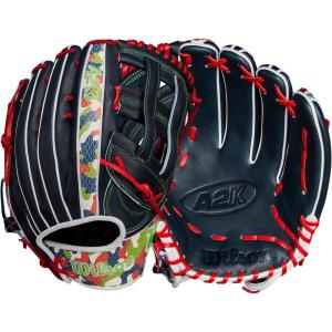 imageWilson Fall 2024 A2K Baseball GlovesNavyRedNeon Green