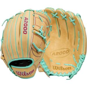 imageWilson Fall 2025 A2000 Baseball GlovesBlondeSeafoamRed