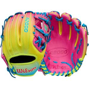 imageWilson Fall 2025 A2000 Baseball GlovesBlueOptic YellowPink