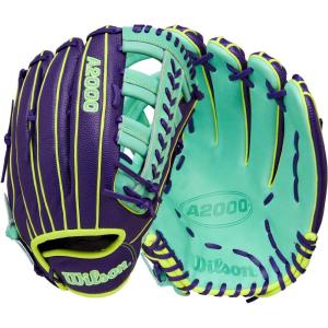 imageWilson Fall 2025 A2000 Baseball GlovesPurpleSeafoamOptic Yellow