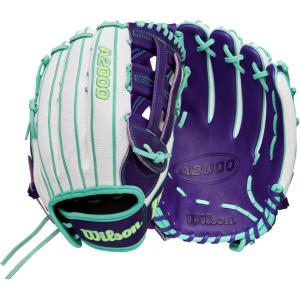 imageWilson Fall 2025 A2000 Fastpitch GlovesWhitePurpleSeafoam