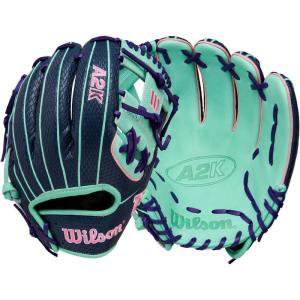 imageWilson Fall 2025 A2K Baseball GlovesNavySeafoamPink