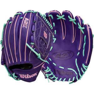 imageWilson Fall 2025 A2K Baseball GlovesPurpleFlamingoSeafoam