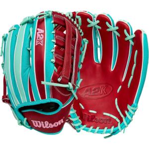 imageWilson Fall 2025 A2K Baseball GlovesTealSeafoamRed