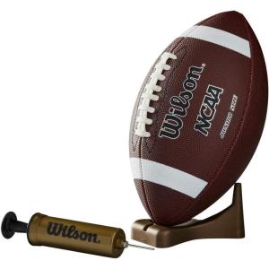 imageWilson NCAA Supreme Composite Leather Football wPump ampamp Tee  Junior Size BrownOne Size