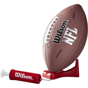 imageWilson NFL MVP Football with Pump and Tee  Junior Size BrownJunior