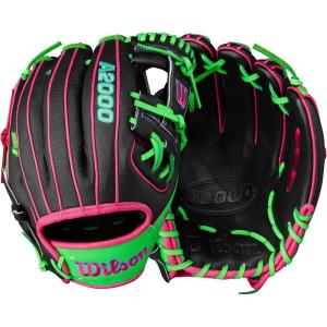 imageWilson Summer 2025 A2000 Baseball GlovesBlackNeon GreenFlamingo