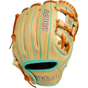 imageWilson Summer 2025 A2000 Baseball GlovesBlondeSeafoamOrange