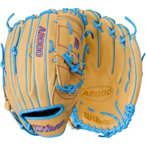 imageWilson Summer 2025 A2000 Baseball GlovesBlondeSky BlueRed