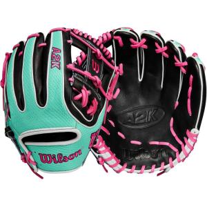 imageWilson Summer 2025 A2K Baseball GlovesBlackSeafoamFlamingo