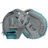 imageWilson 2024 A500 Siren 32 Youth Fastpitch Softball Catchers Mitt  Right Hand Throw GreyTealWhite32