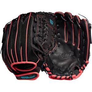 imageWilson 2022 A440 Flash 12quot Fastpitch Outfield Glove  Left Hand Throw BlackPinkTropical Blue