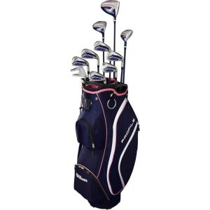 imageWilson Womens Profile Complete Golf Set with Cart Bag  Left Hand Ladies NavyRose GoldSilver