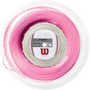 imageWILSON Synthetic Gut Power Tennis String  Set and 200m Reel 16 and 17 GaugePink