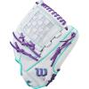 imageWilson 2026 A500 Siren Fastpitch Softball GlovesWhiteSeafoamPurple