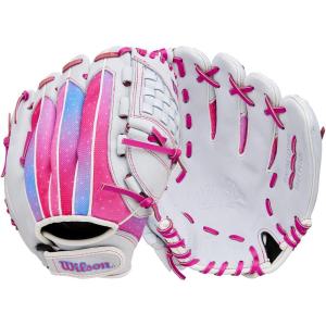 imageWilson 2026 A440 Flash Fastpitch Softball GlovesWhiteFlamingo Pink