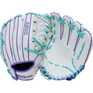 imageWilson 2026 A500 Siren Fastpitch Softball GlovesWhitePurpleSeafoam