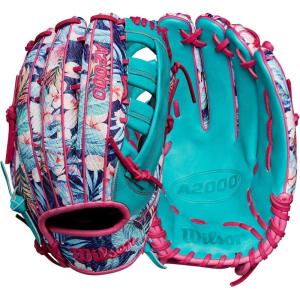 imageWilson Spring 2025 A2000 Baseball GlovesFloralFlamingoTeal