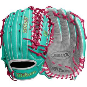 imageWilson Spring 2025 A2000 Baseball GlovesSeafoamFlamingoWhite