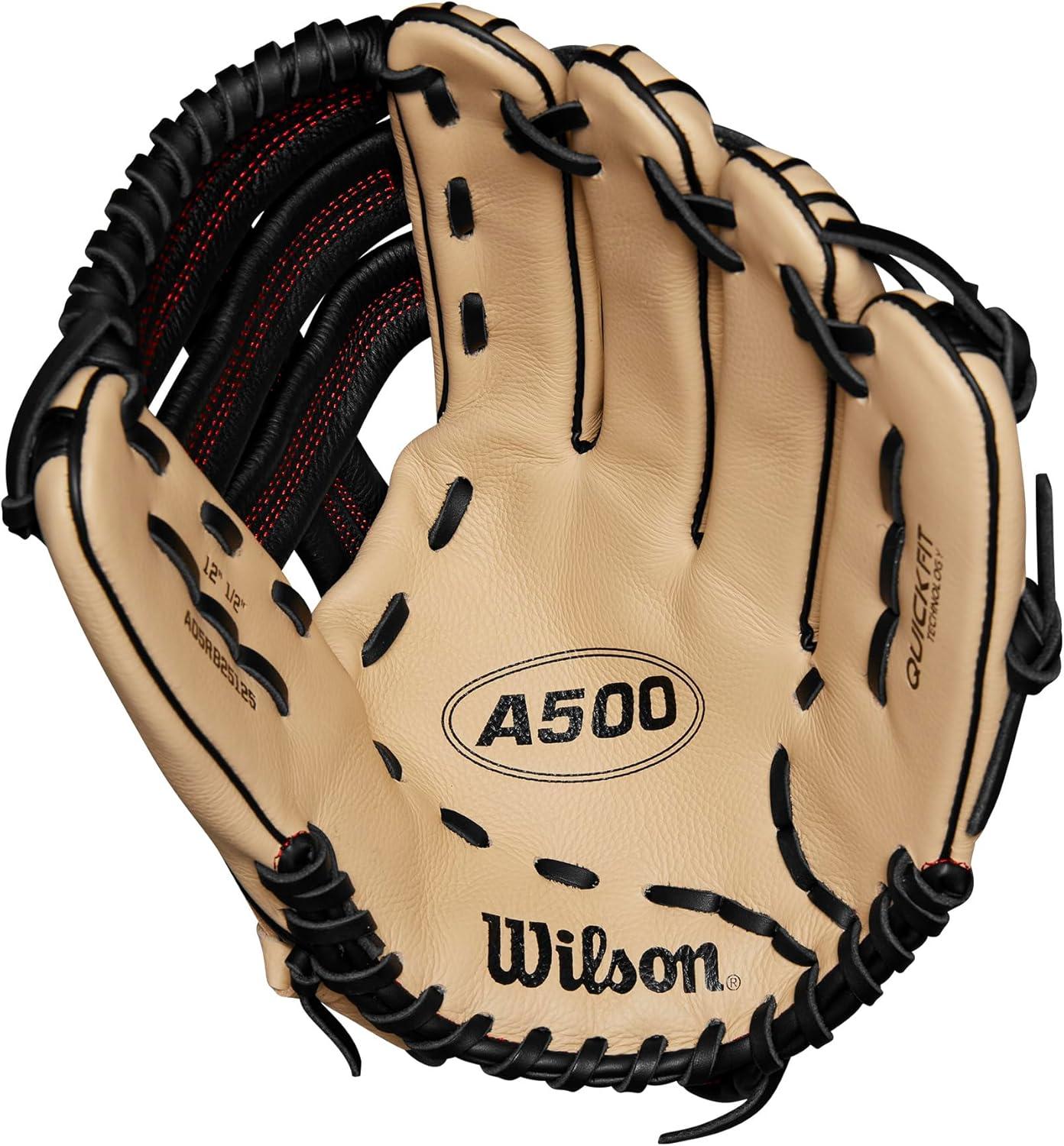 imageWILSON A500 Youth Baseball GlovesBlondeRedBlack