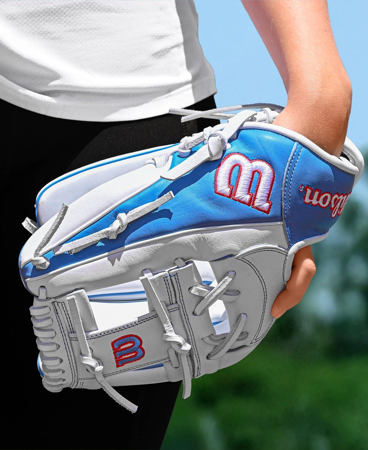 imageWilson 2026 A1000 Infield and Outfield Fastpitch GlovesWhiteCool BlueRed