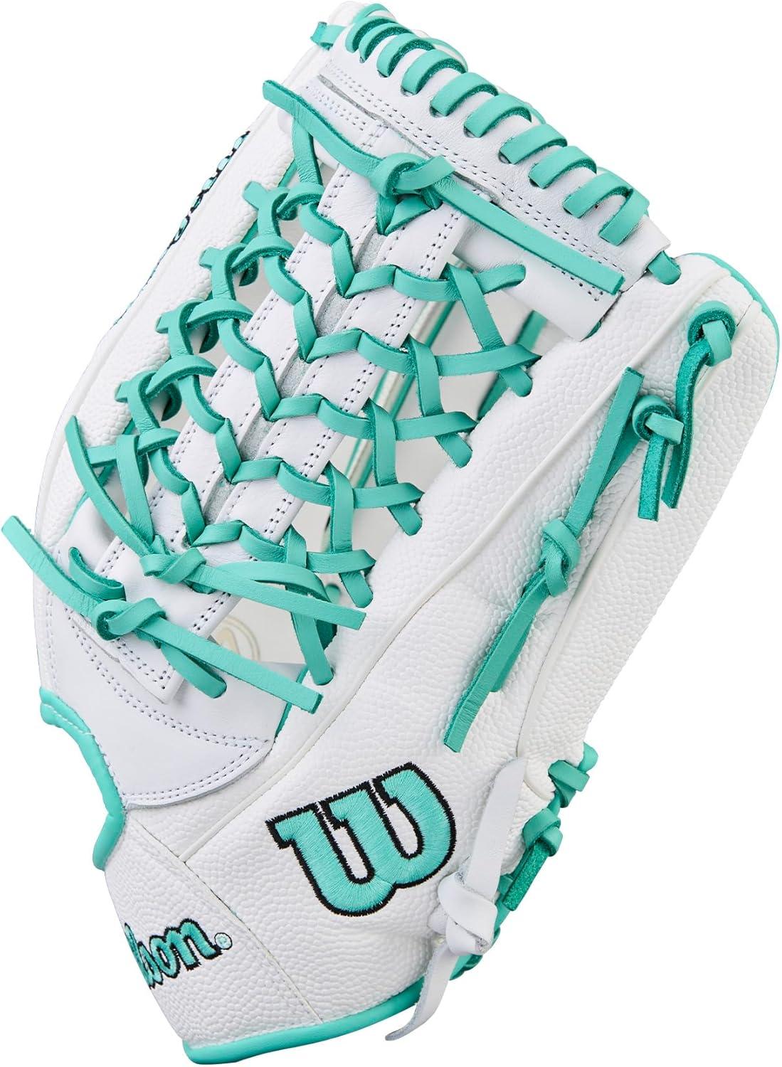 imageWilson 2026 A1000 Infield and Outfield Fastpitch GlovesWhiteSeafoamBlack