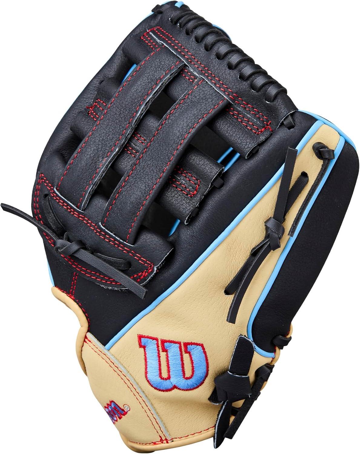 imageWilson 2026 A450 Baseball GlovesBlackCool BlueRed