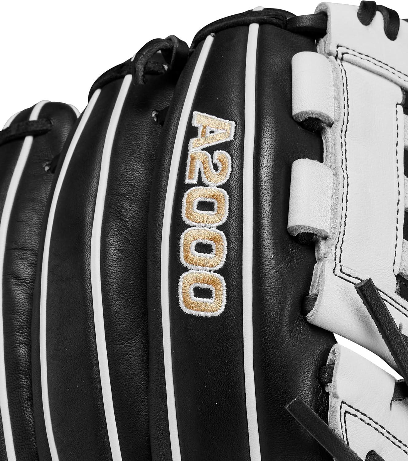 imageWilson A2000 P12 12quot Pitchers Fastpitch GlovesBlackWhiteBlonde